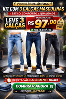 {⚡PROMOÇÃO RELÂMPAGO⚡} KIT COM 3 CALÇAS JEANS SLIM MASCULINAS - ESTILO, CONFORTO E QUALIDADE
