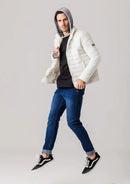 Jaqueta Puffer com capuz de moletom Masculina Endless - Branca / 47662